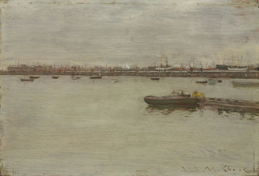 Grauer Tag an der Bucht - William Merritt Chase