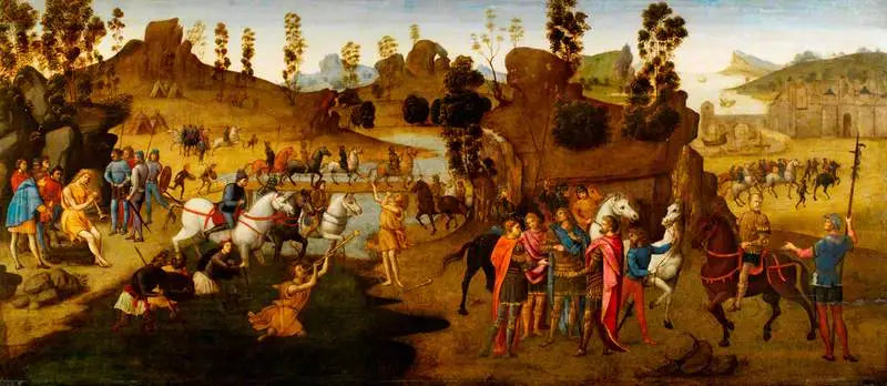 Jules César und die Überquerung des Rubikon (Szenen aus der Geschichte Alexanders des Großen) - Domenico Ghirlandaio