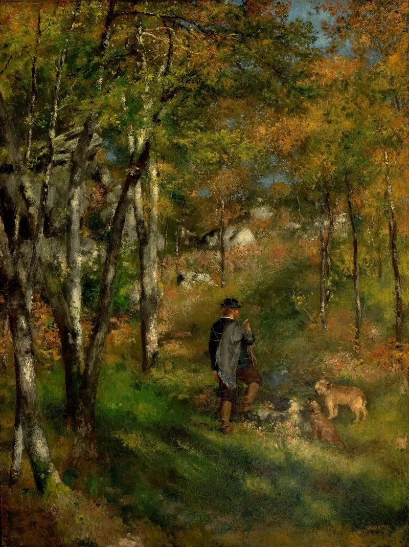 Jules le Cœur und seine Hunde im Wald von Fontainebleau - Pierre-Auguste Renoir
