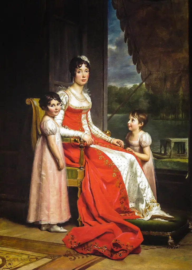 Julie Bonaparte als Königin von Spanien mit ihren Töchtern, Zénaïde und Charlotte - François Gérard