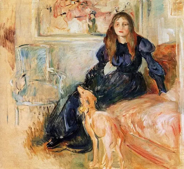 Julie Manet und ihr Dackel Laërte - Berthe Morisot