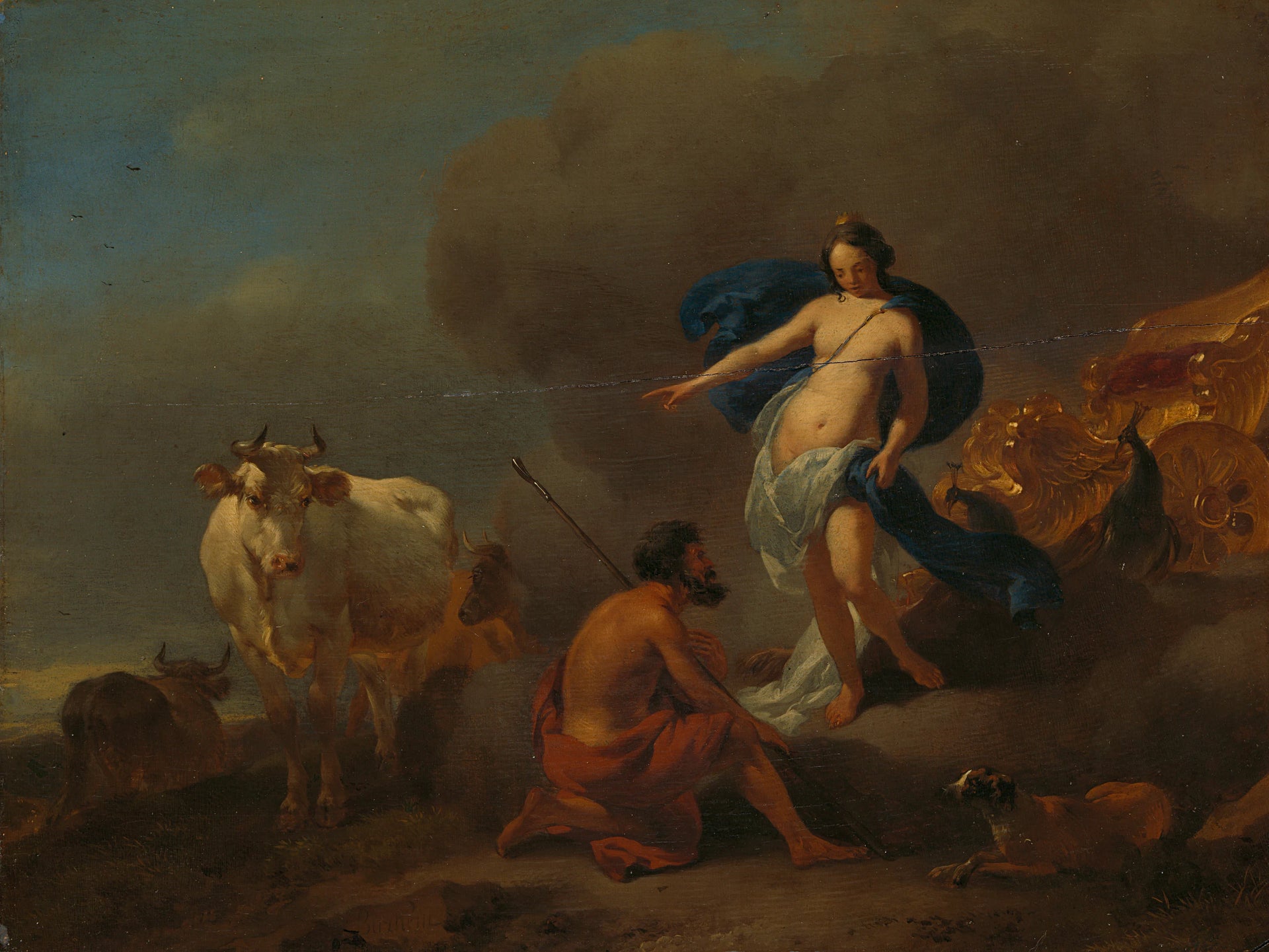 Junon ordonne à Argus de garder Io. - Nicolaes Berchem