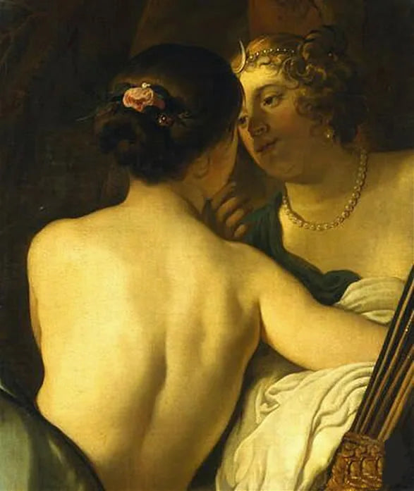 Jupiter, unter den Zügen der Diana, verführt Callisto - Gerrit van Honthorst