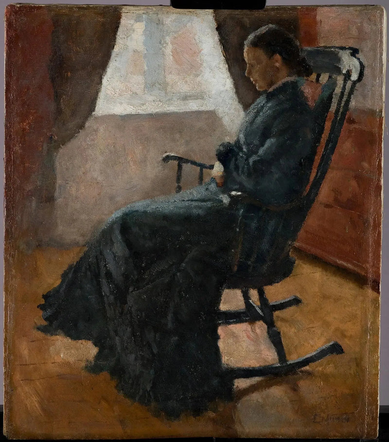 Karen Bjølstad in einem Schaukelstuhl - Edvard Munch