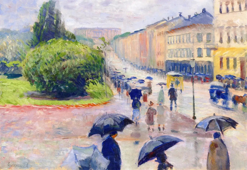Karl Johan im Regen - Edvard Munch