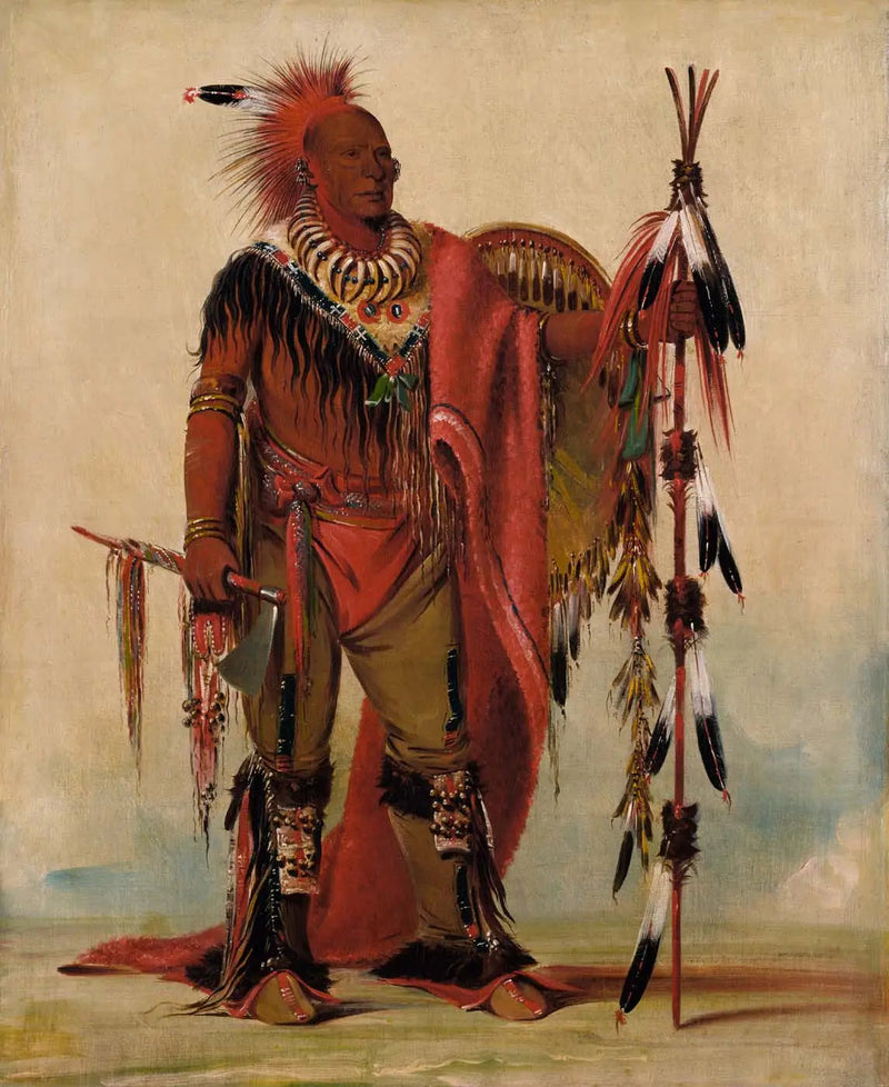 Kee-o-kúk, der wachsame Fuchs, Stammesführer - George Catlin