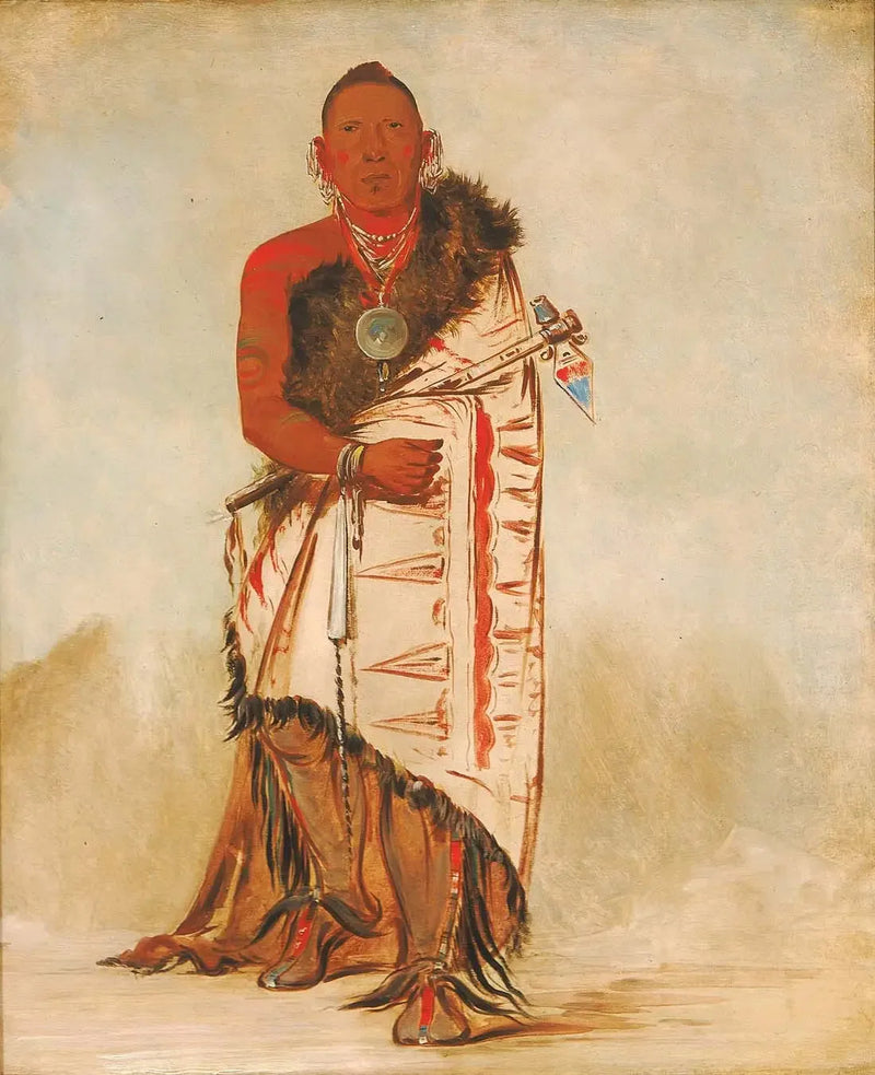 Ki-hó-go-waw-shú-shee, mutiger Anführer, Stammesführer - George Catlin