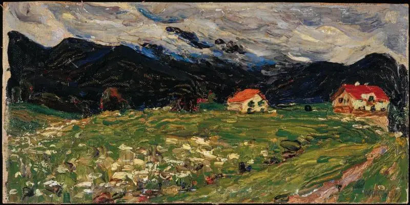 Kochel, Landschaft mit zwei Häusern - Vassily Kandinsky