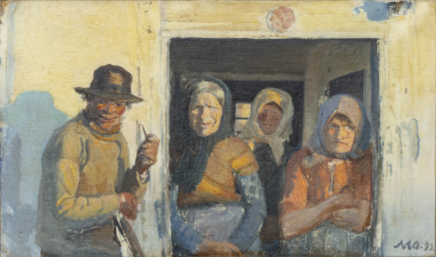 Kristoffer und die Frauen an der Tür. – Michael Peter Ancher
