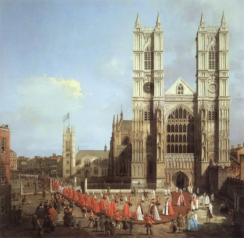 Westminster Abbey mit der Prozession des Badordens - Canaletto