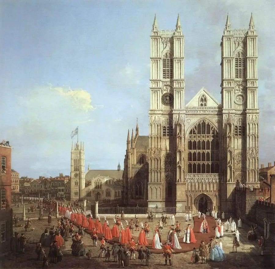 Westminster Abbey mit der Prozession des Badordens - Canaletto