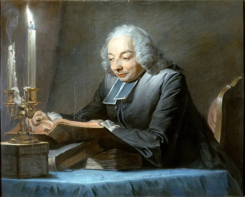 Der Abt Jean-Jacques Huber lesend (1699 – 1747) - Maurice-Quentin de La Tour