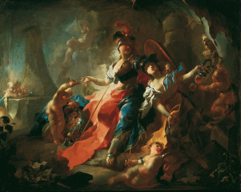 L'Académie et ses attributs aux pieds de Minerve - Franz Anton Maulbertsch