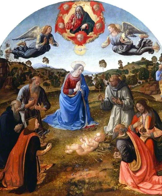 Die Anbetung des Jesuskindes - Cosimo Rosselli