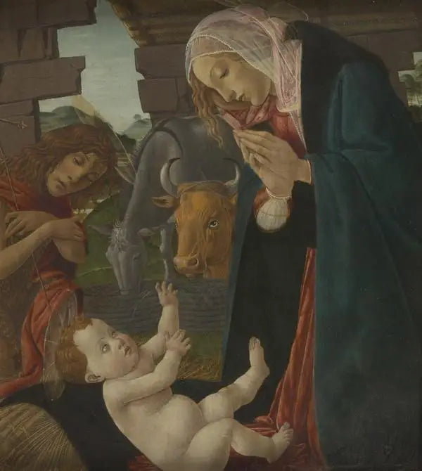 Die Anbetung des Kindes durch die Jungfrau und den Heiligen Johannes den Täufer - Sandro Botticelli