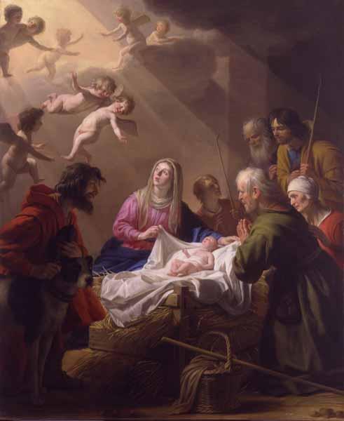 Die Anbetung der Hirten - Gerrit van Honthorst