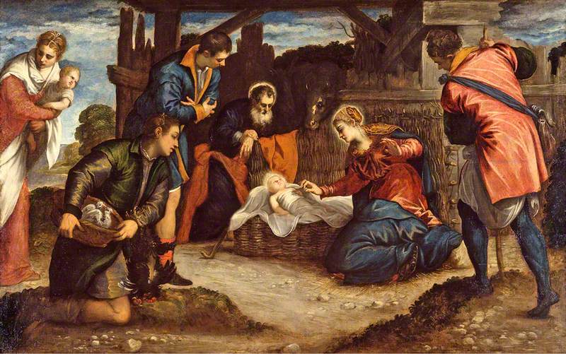 Die Anbetung der Hirten - Jacopo Tintoretto