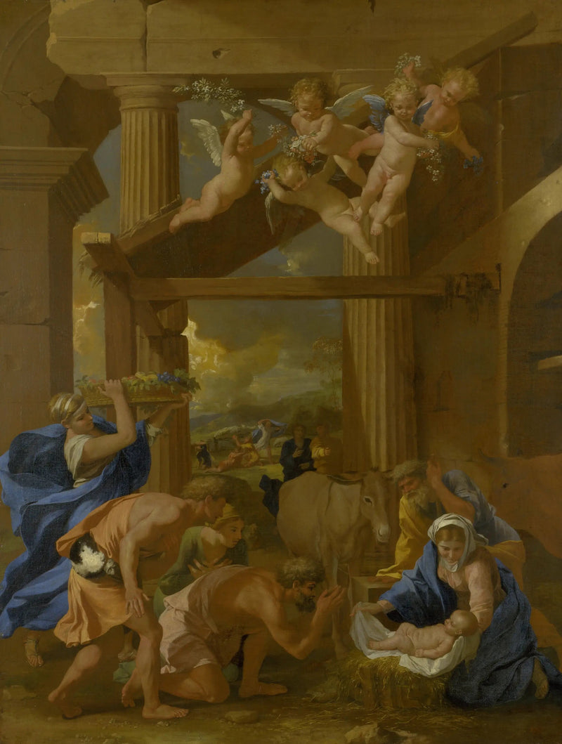 Die Anbetung der Hirten - Nicolas Poussin