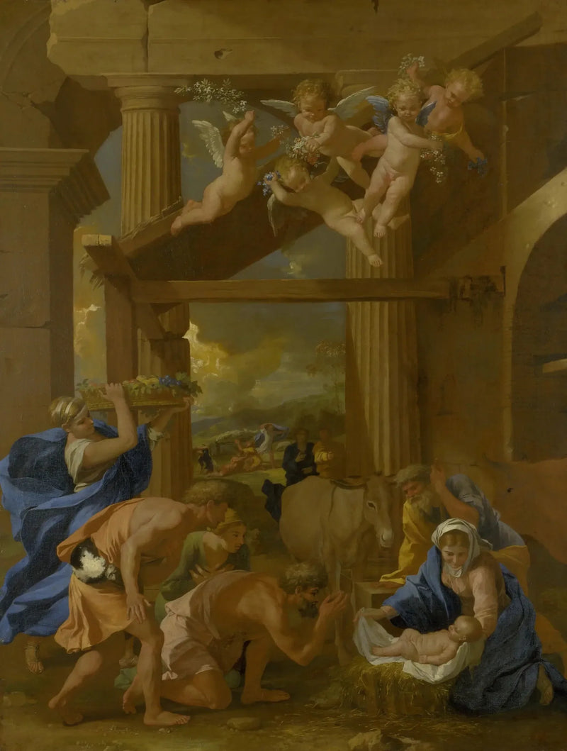 Die Anbetung der Hirten - Nicolas Poussin