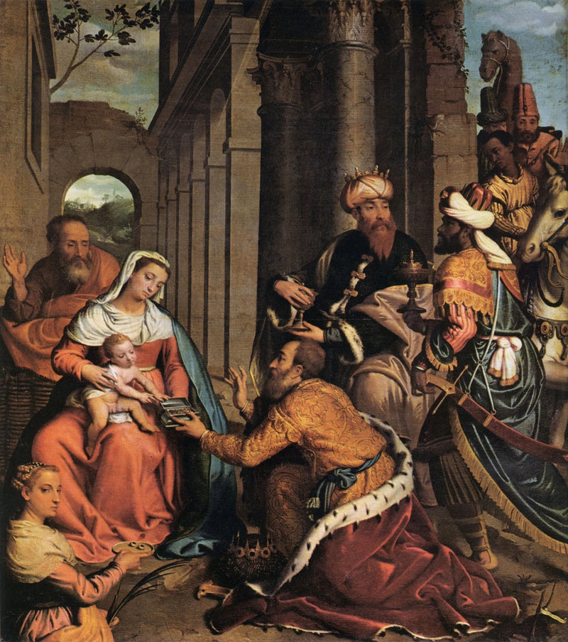 Anbetung der Weisen mit der heiligen Lucia - Giovanni Battista Moroni