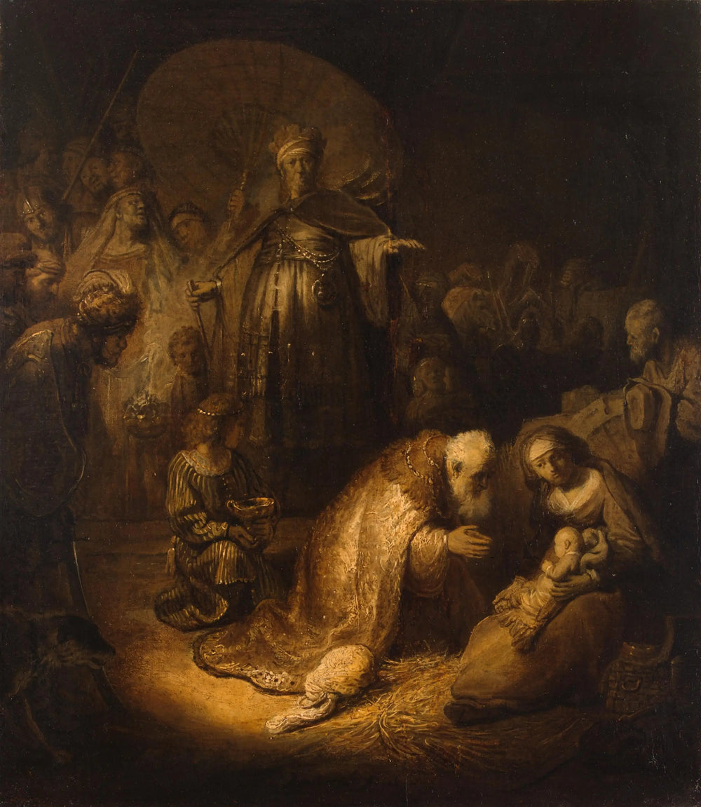 L'Adoration des mages - Rembrandt image 1 reproduction artisanale de tableau
