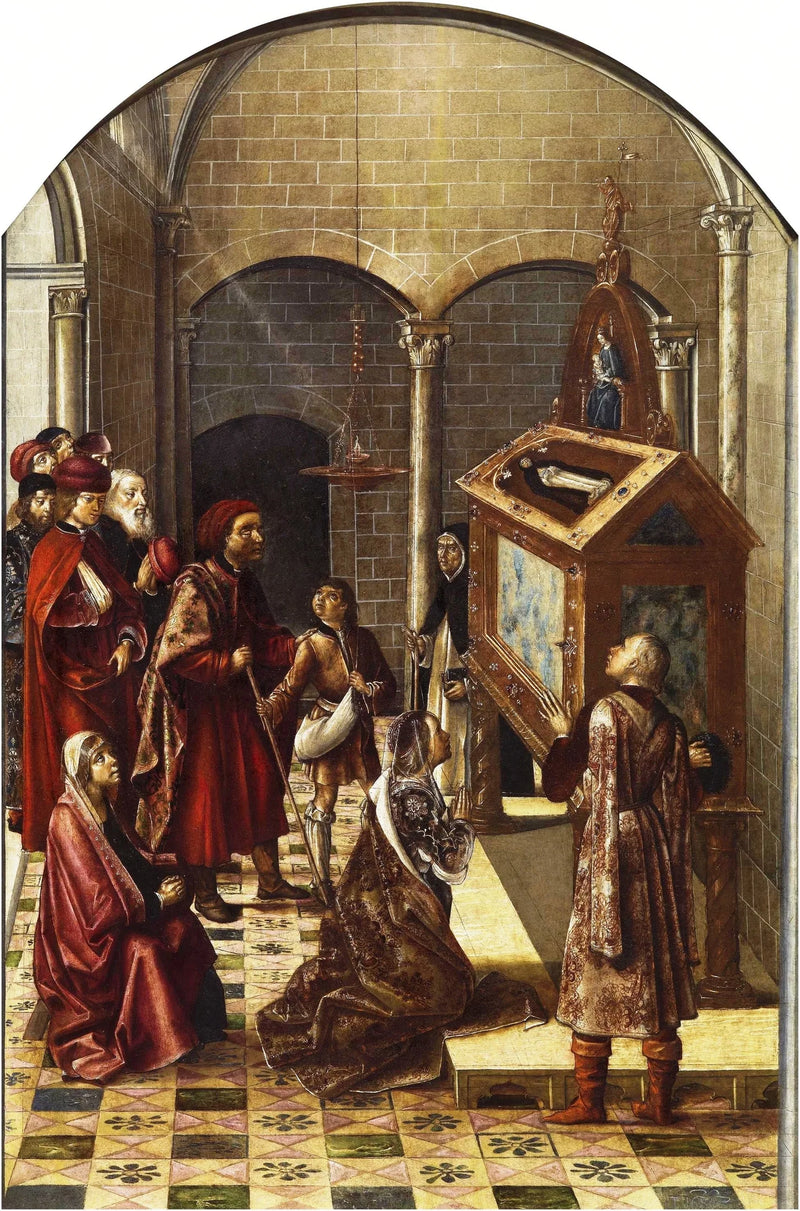 Die Anbetung des Grabes des heiligen Petrus Märtyrer - Pedro Berruguete