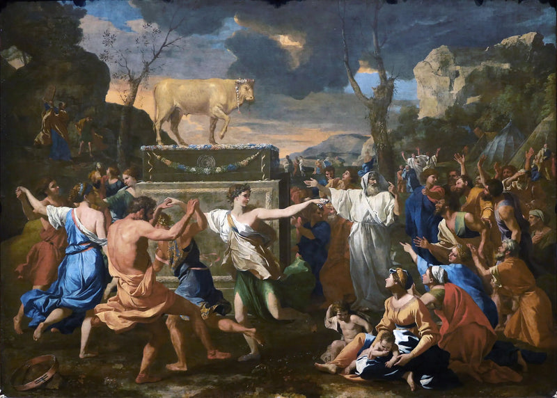 Die Anbetung des goldenen Kalbes - Nicolas Poussin