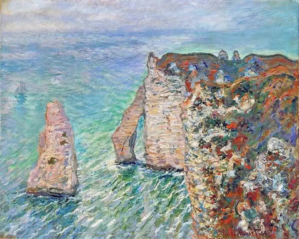 L'aiguille de roche et la porte d'Aval - Claude Monet image 1 reproduction d’œuvre d’art à l’huile