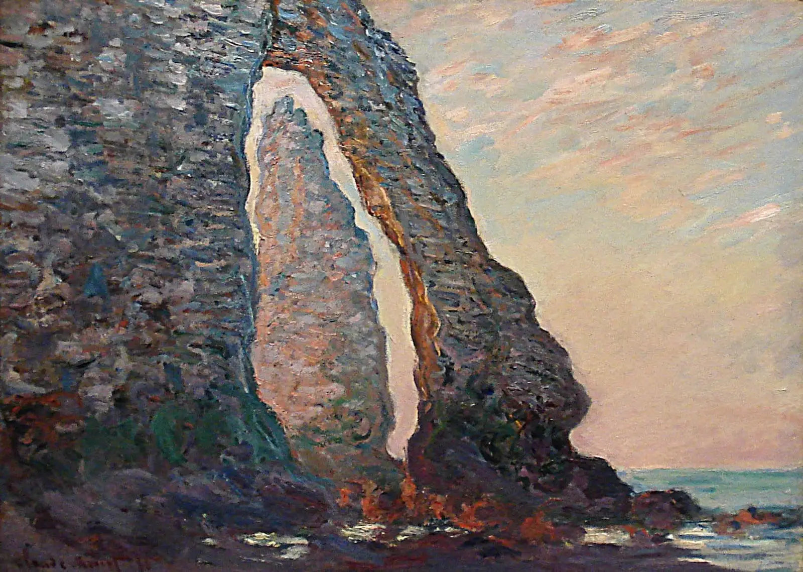L'Aiguille vue à travers la Porte d'Aval - Claude Monet image 1 copie de tableau peinte à la main