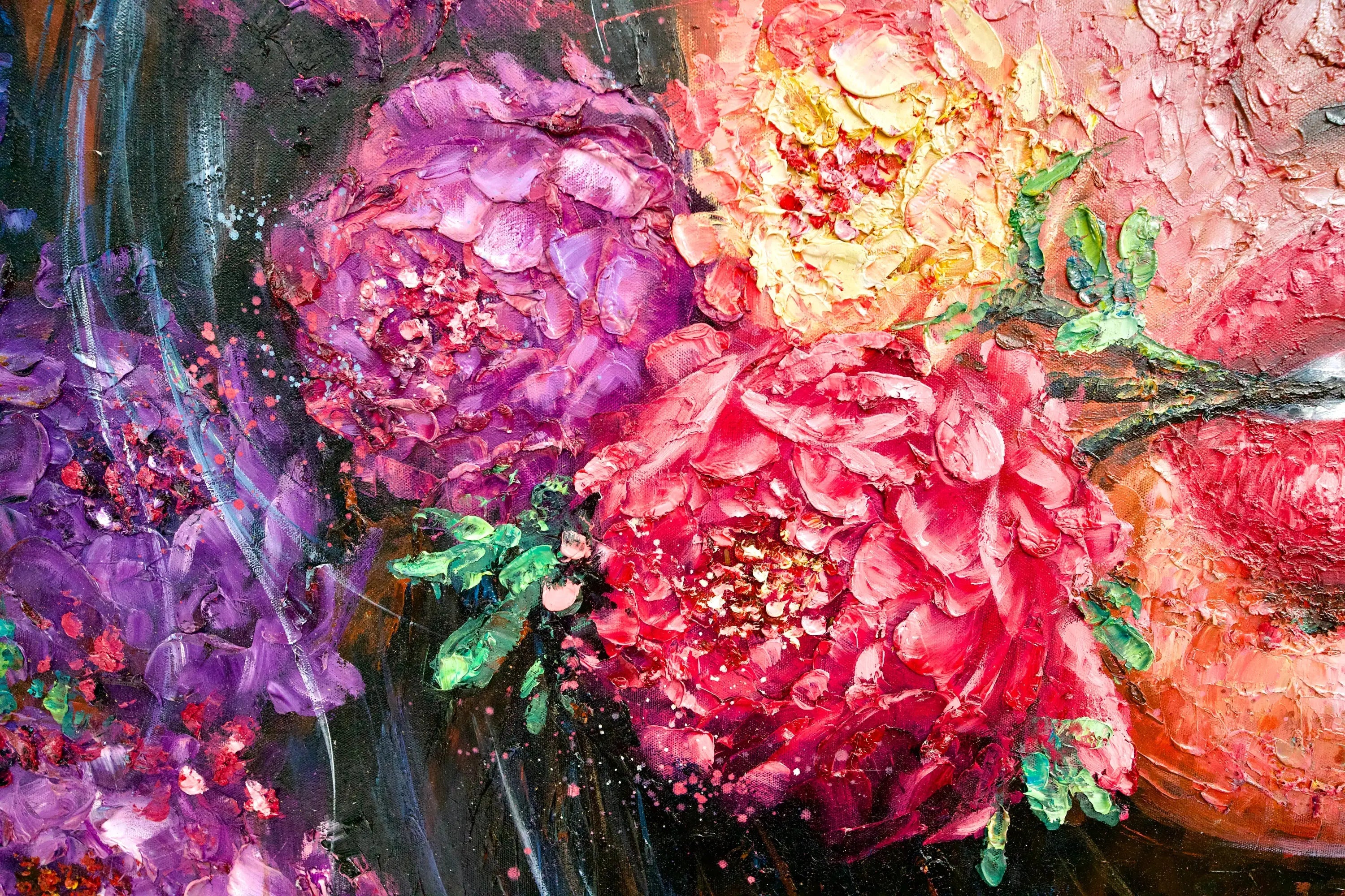 L'amour en Fleurs | 200 x 200 cm image 12 reproduction artisanale de tableau