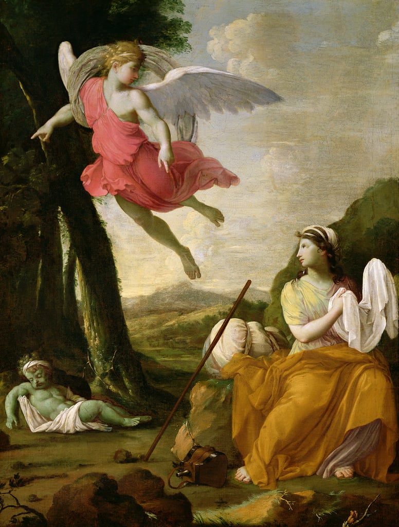 Der Engel des Herrn erscheint in der Wüste bei Agar - Eustache Le Sueur