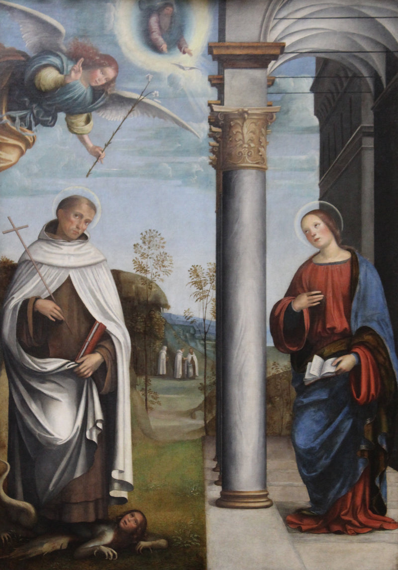 Verkündigung mit Heiligen Albert Carmelit, Francesco Francia