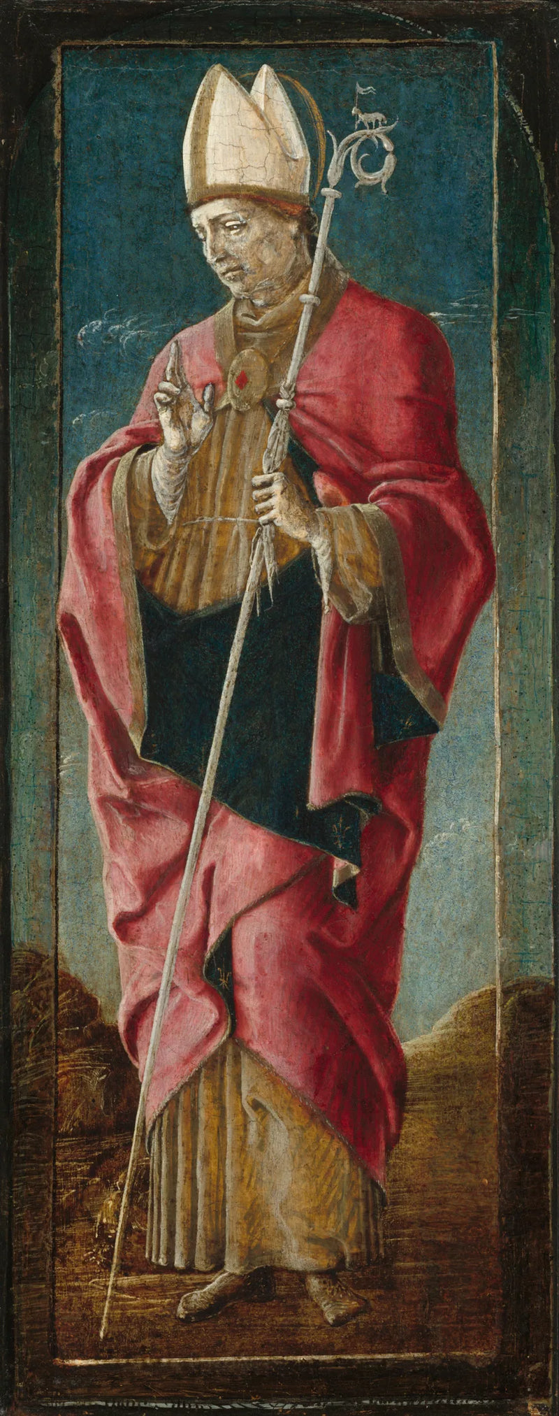 Verkündigung mit Sankt Franziskus und Sankt Ludwig von Toulouse [rechts außen] - Cosmé Tura