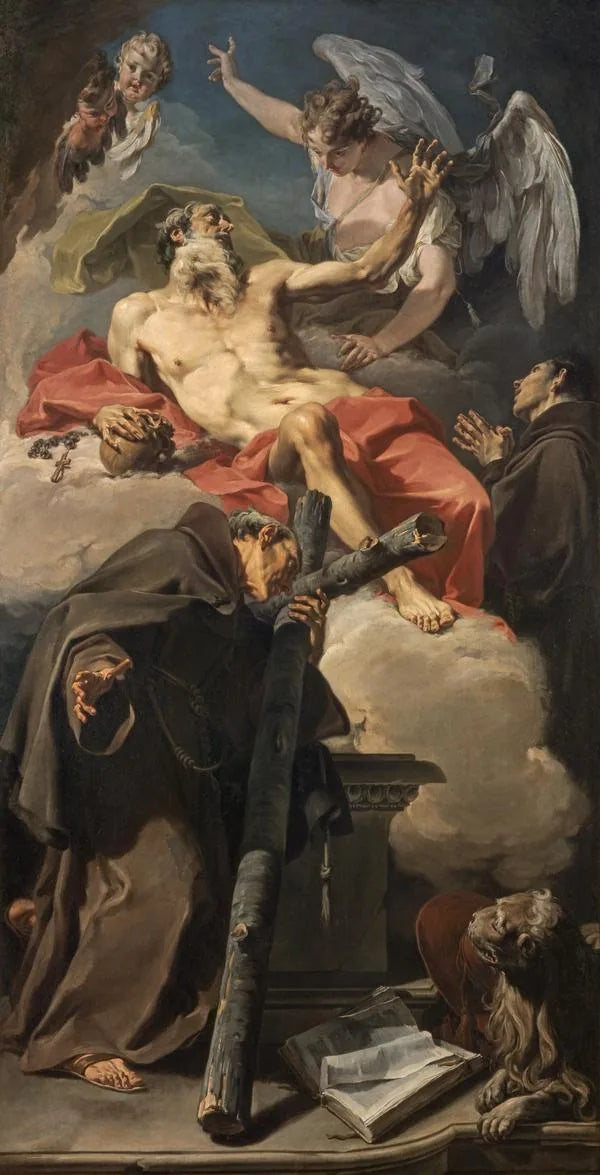 Die Apothéose des heiligen Hieronymus mit dem heiligen Petrus von Alcántara und Antonino da Patti - Giovanni Battista Pittoni
