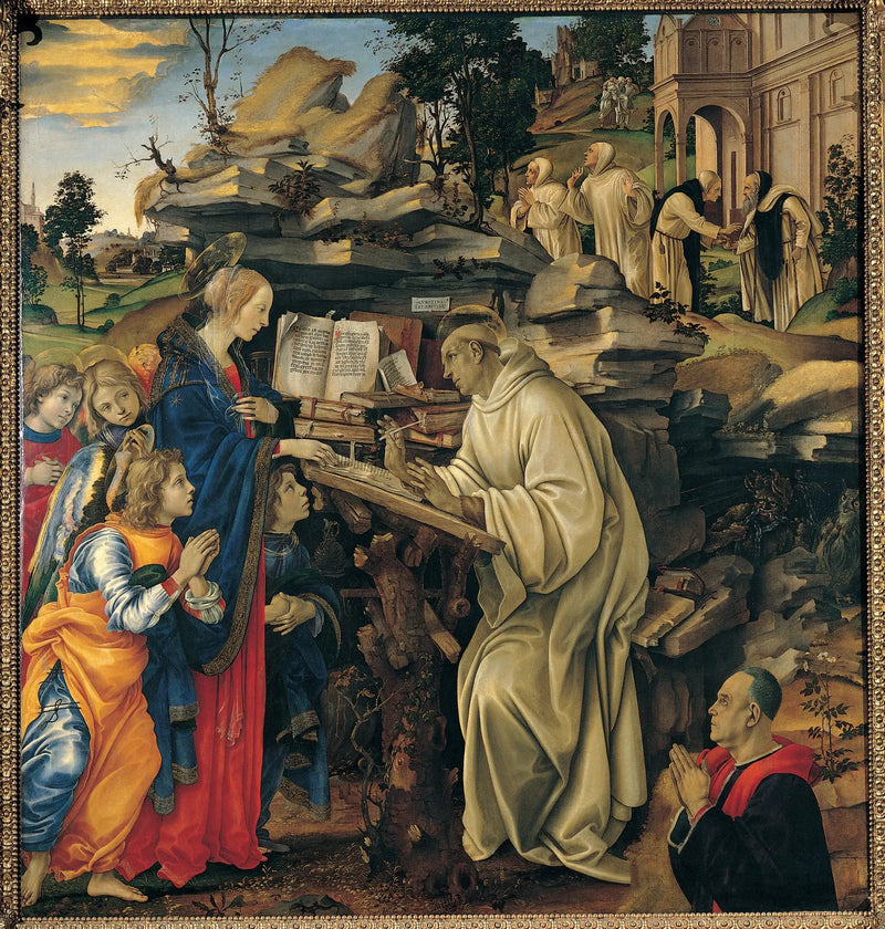Die Erscheinung der Jungfrau bei Sankt Bernhard - Filippino Lippi