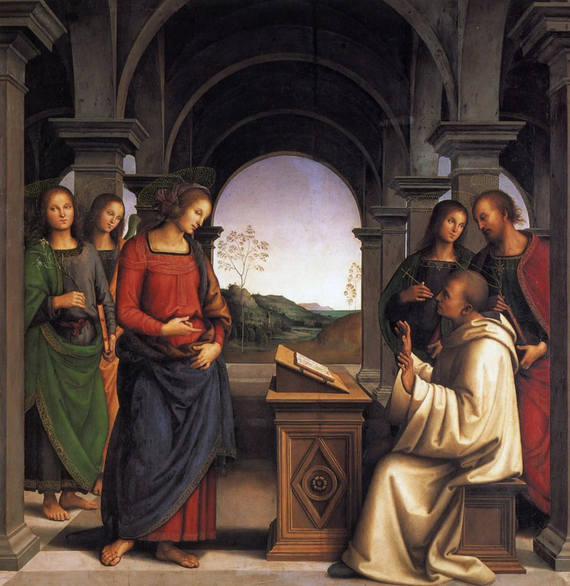 Die Erscheinung der Jungfrau bei Sankt Bernhard - Pietro Perugino