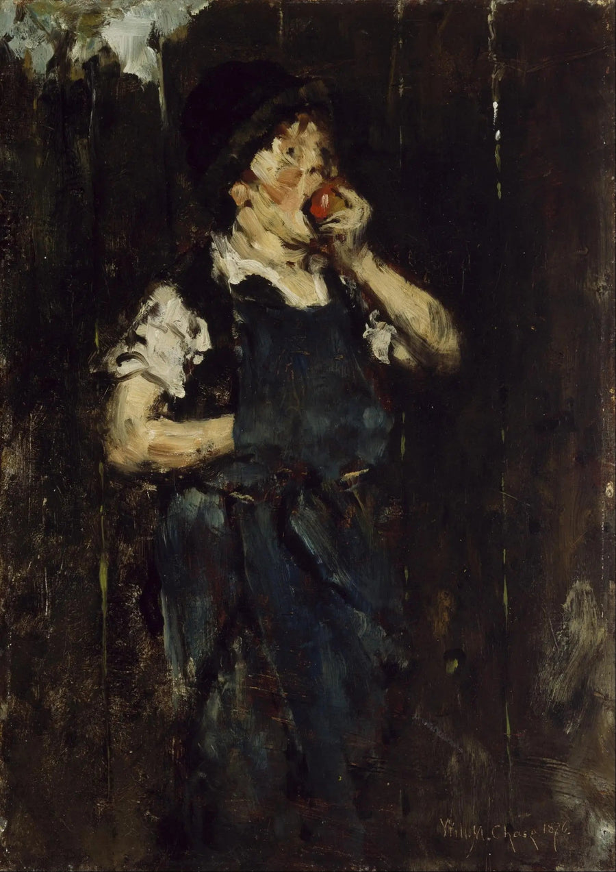Der Lehrling (Der Junge mit dem Apfel) - William Merritt Chase