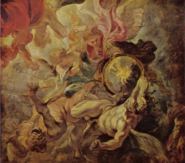 Der Erzengel Michael besiegt Satan und die rebellischen Engel (Offenbarung 12:7-9), 1620 - Peter Paul Rubens