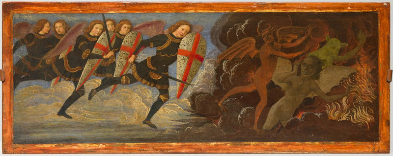Der Erzengel Saint Michael und die Engel im Kampf gegen den Teufel - Domenico Ghirlandaio