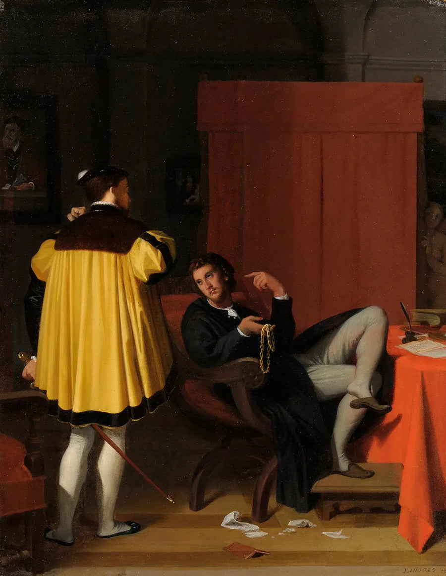 Der Arétin und der Gesandte von Karl V. - Jean-Auguste-Dominique Ingres