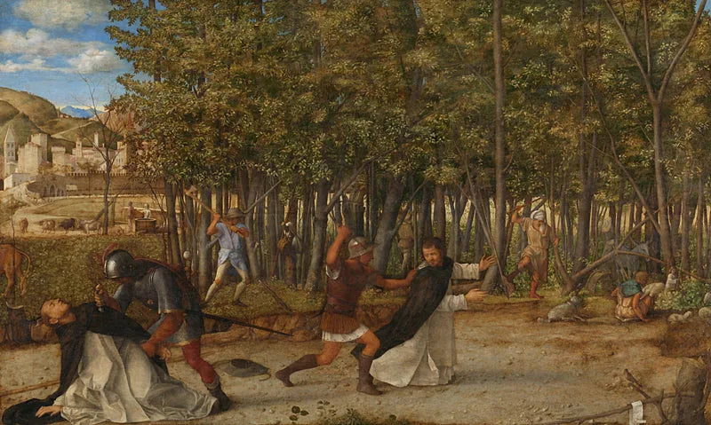 Der Mord an heiligem Petrus Märtyrer - Giovanni Bellini