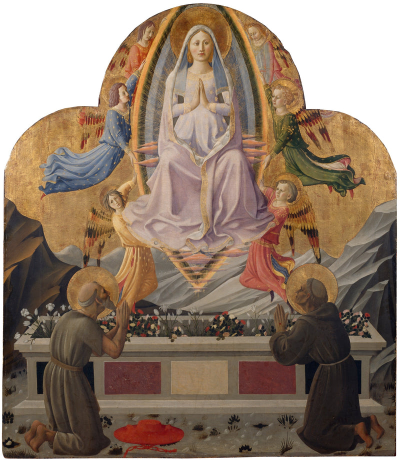 Die Himmelfahrt der Jungfrau mit den Heiligen Hieronymus und Franziskus - Zanobi Strozzi