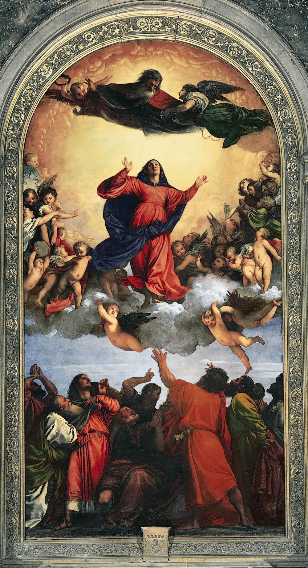 L'Assomption de la Vierge - Titian image 1 copie de tableau peinte à la main