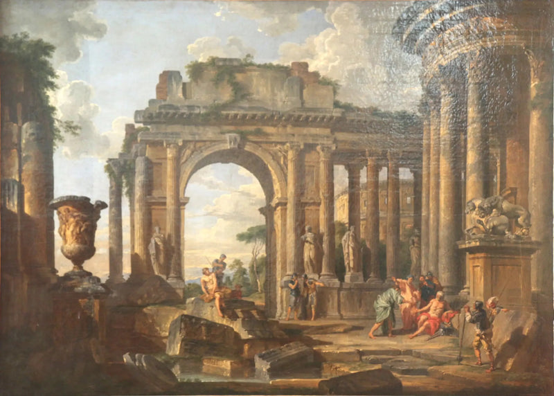 Die Almosen an Bélisaire in Ruinen - Giovanni Paolo Panini