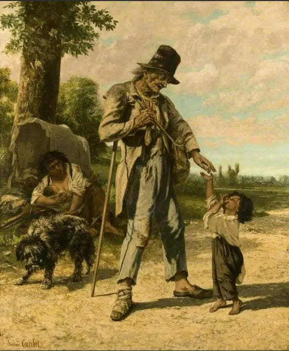 Die Almosen eines Bettlers in Ornans - Gustave Courbet