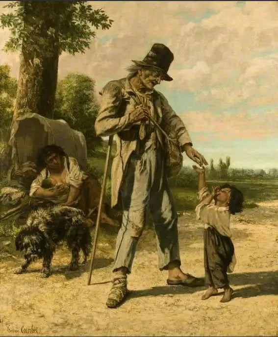 Die Almosen eines Bettlers in Ornans - Gustave Courbet