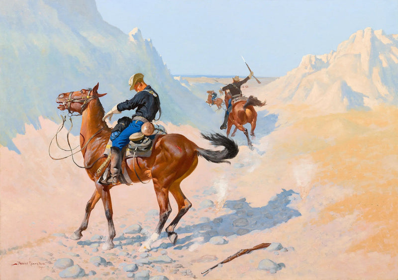 Die Avantgarde oder das Militäropfer (der Hinterhalt) - Frederic Remington