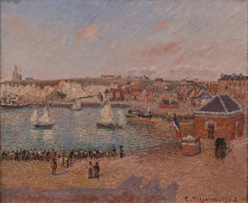 Der Hafen von Dieppe, Nachmittag, Sonne - Camille Pissarro
