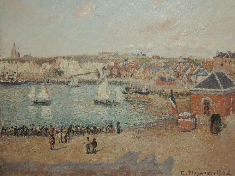 Der Hafen von Dieppe, Nachmittag, Sonne - Camille Pissarro