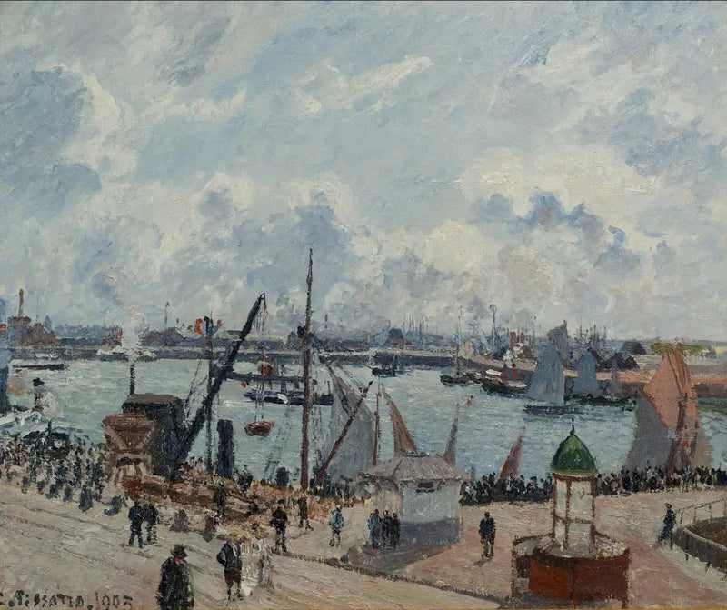 Der Vordere Hafen von Le Havre. Morgen. Sonne. Steigende Flut - Camille Pissarro